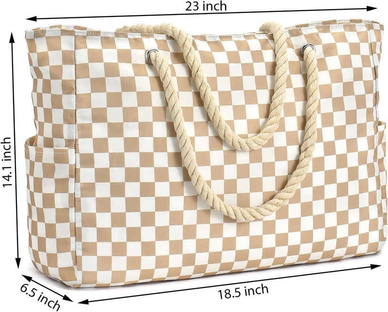Becokan Beach Bags for Women Large Waterproof Beach Tote Bag Zipper Beach Bags Waterproof Sandproof Swim Pool Bag Large Tote - Image 4